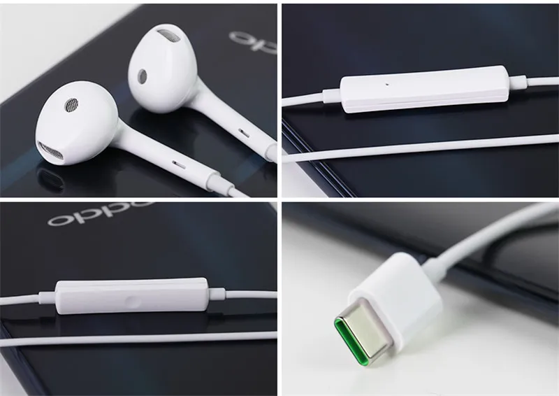 Original Oppo R17 Type C Earphone With Control Support Huawei Mate