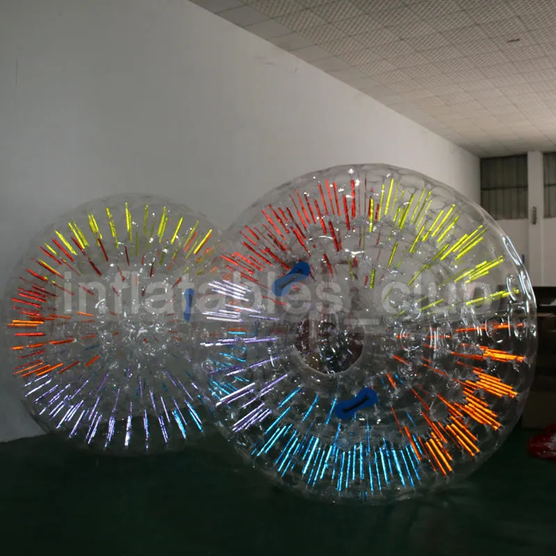 Fast Delivery Inflatable Lighting Zorb Ball 3M Dia Human Size Hamster Ball With Lighting Clear PVC Grass Ball Promotion !