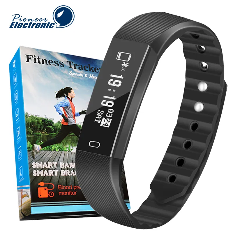 Wristband di vibrazione Orologio ID115 F0 intelligente Bracciali Fitness Tracker Fase di allarme Contatore Activity Monitor Banda per Samsung telefono Android