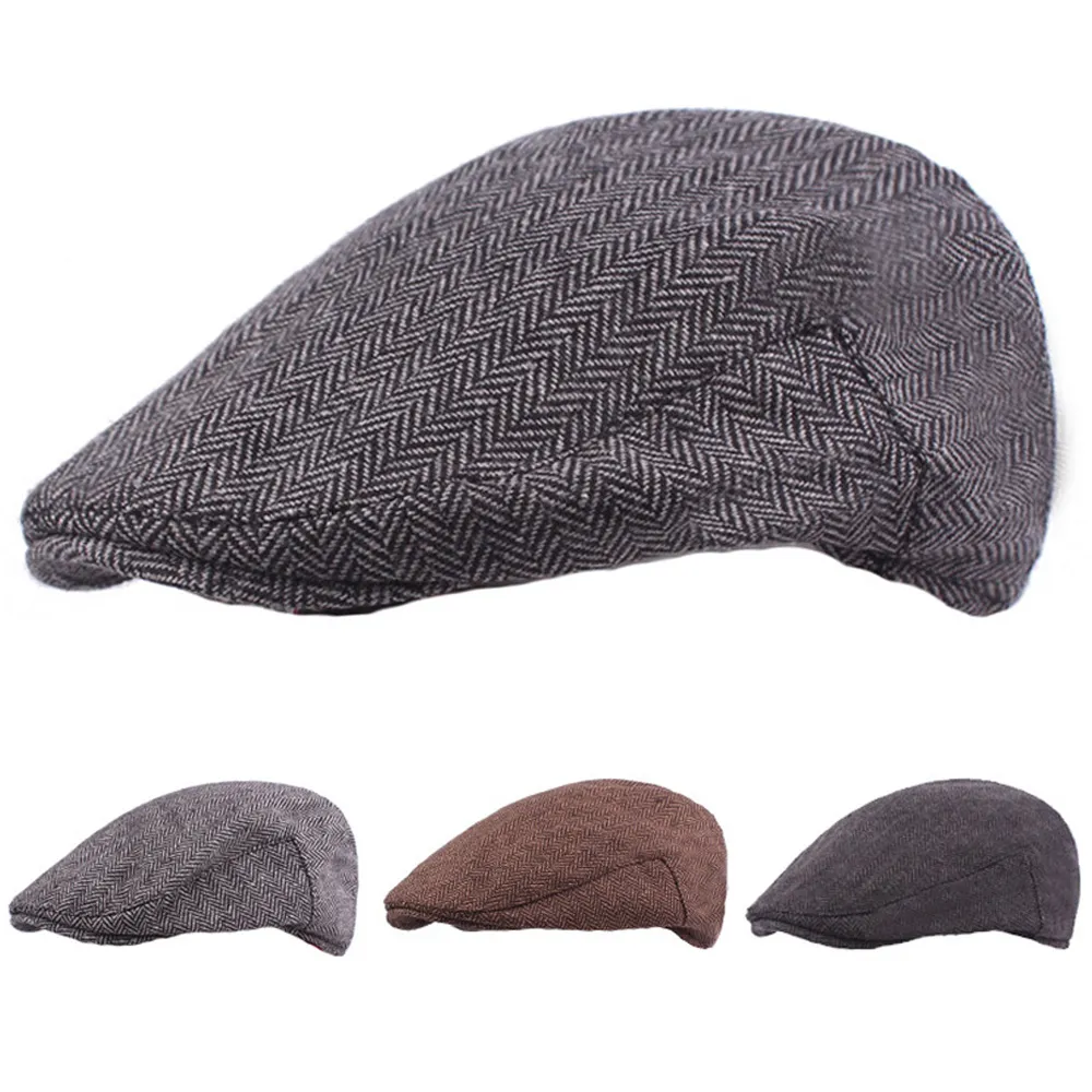 Männer Klassische Winter Warme Baskenmützen Fahren Golf Cap Casual Cabbie Newsboy Hut NEUE HATCS0241264m