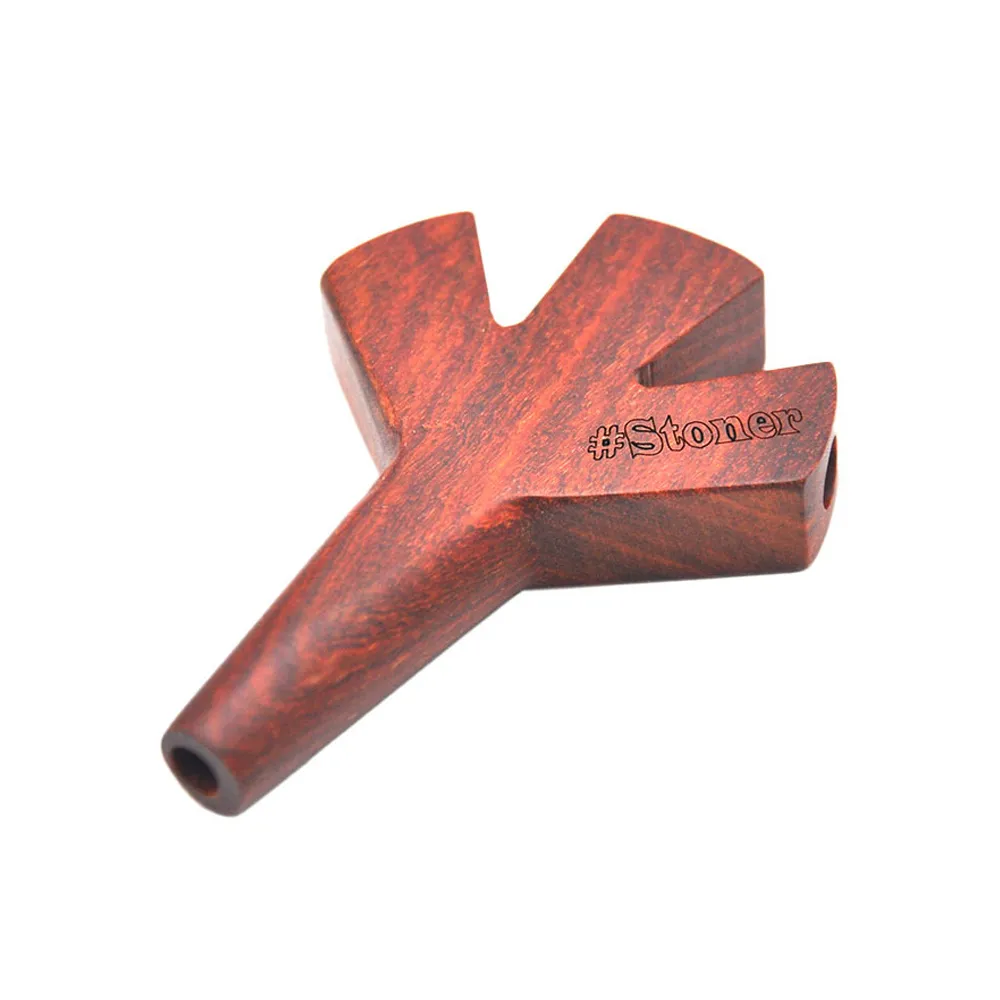 "Stoner" Rökning rör Dubbel Tre Trident Trä Cigarette Cones Holder Tillbehör Bärbar Case Case Metal Grinder Partihandel