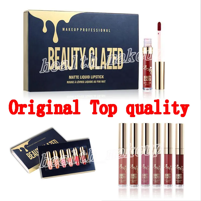 Make -up Lippenstift Original Schönheit Glasglazed Gold 6pcs Set Matte Liquid Lipsticks Geburtstag in Limited Edition Lip Gloss Cosmetics Top -Qualität DHL