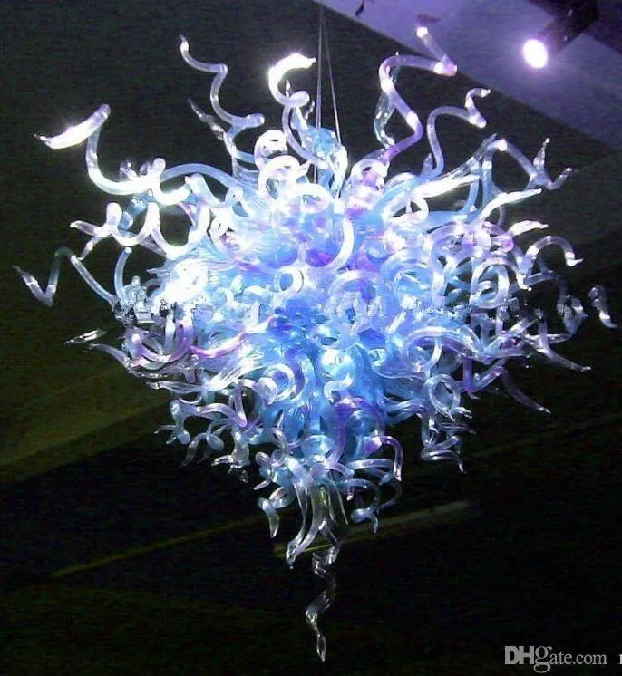 European Frosted Blue Mouth Blown Chandeliers Lamps Lighting Fantastic Hanging Murano Glass Chandelier and Pendant lamp