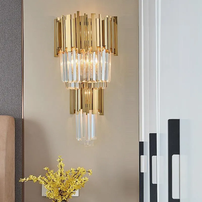 Modern Crystal Wall Lamp Bedroom Led Wall Sconces Mounted Lighting