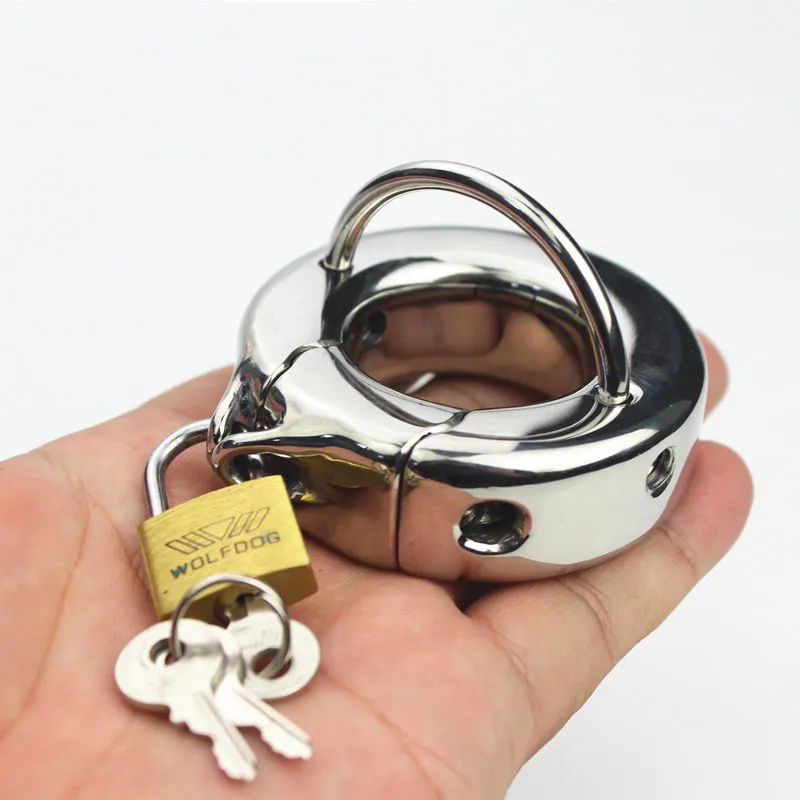 Prostate Lock Ring 9 Sizes Lockable Cockrings Stainless Steel Scrotal Testicular Lock ...