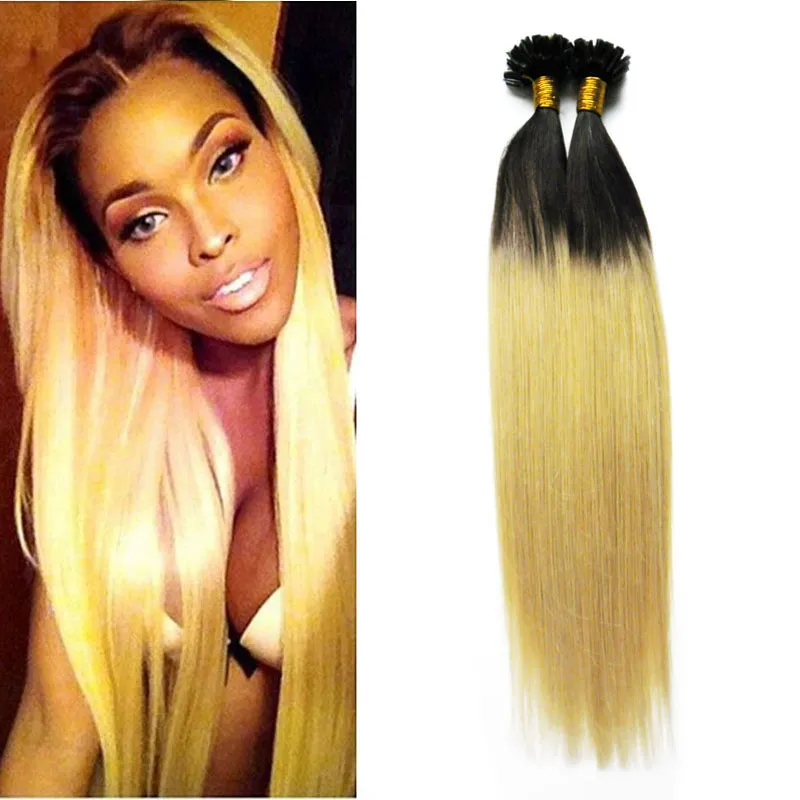 Virgin Brazilian Straight Ombre Remy Hair Extensions Black And