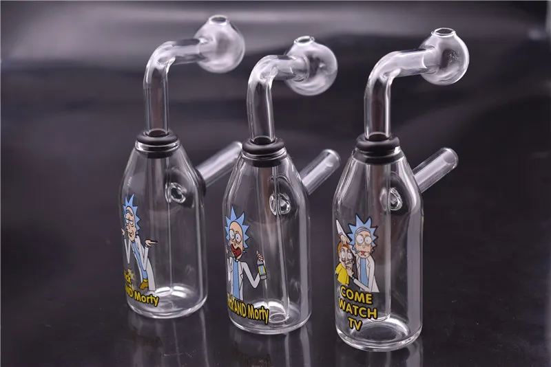 Rick Morty Oil Burner Pipe Glass Water Pipe Bubbler Smoking Pipe