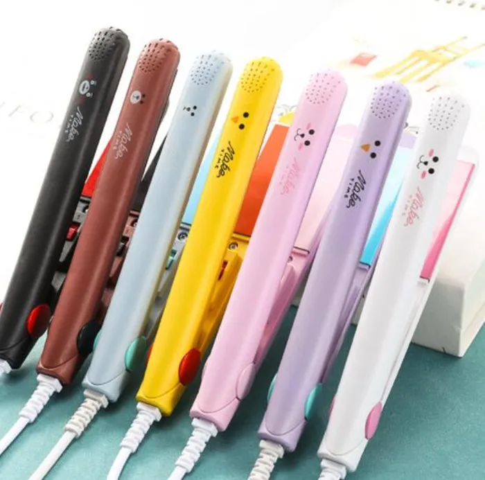 2020 Electric mini hair straightener small cute high efficiency electric hair straightener electric splint iron perm portable