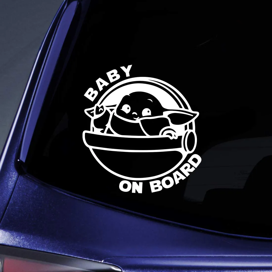 Stickers voiture Bébé yoda à bord - Sticker ordinateur portable -  Accessoires voiture