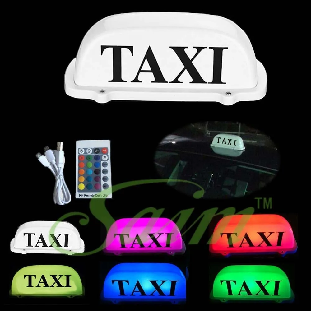 Oplaadbare taxi cabine teken daklicht led dak top licht magnetische afstandsbediening voor auto-accessoires voor taxichauffeurs