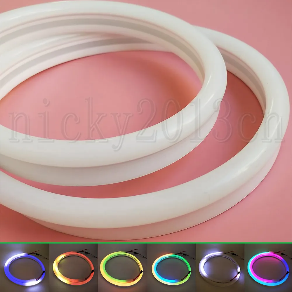 12V 5M WS2811 5050 RGB LED Pixel Neon Sign Tube Flexible Strip Rope Light Light Silica Gel IP67防水アドレス可能なフルマジックカラーフロントウィンドウサインを変更する