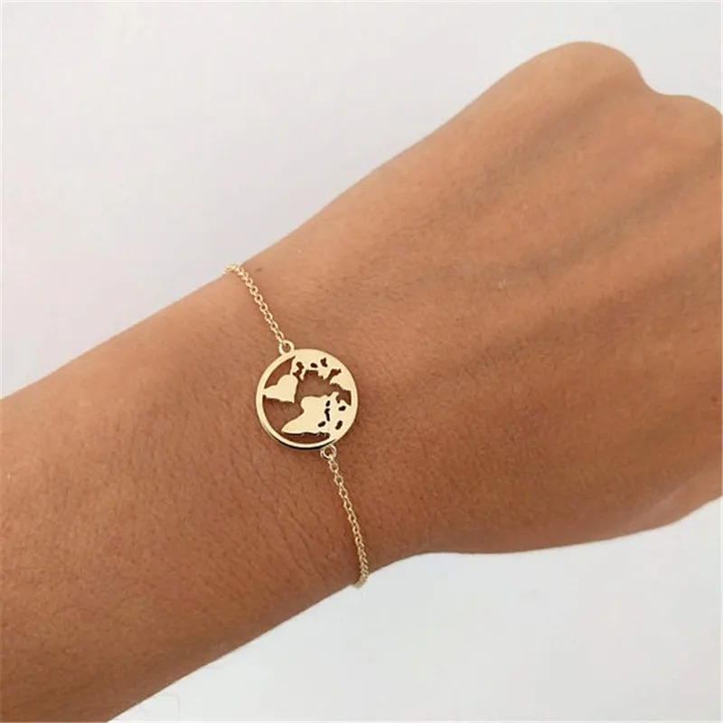 Roestvrijstalen armbanden voor vrouwen Eenvoudige verstelbare gouden zilveren vintage sieraden Earth Day geschenken Kerstmis