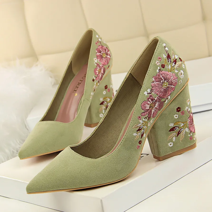 thick heels pointed toe high heels zapatos fiesta mujer elegante evening shoes valentine shoes tacones altos mujer sexy scarpe donna tacco