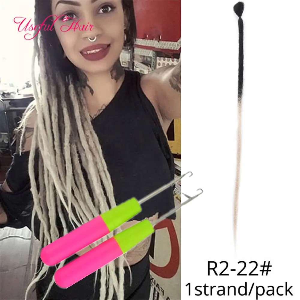 합성 헤어 익스텐션 Bohemian Crochet Braids Faux Locs 크로 셰 뜨개질 머리 20inch Ombre Burgendy Red Braiding Extensions 합성 Dreadlocks