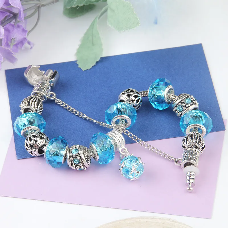 Wholesale-charm bead Water drop pendant Bracelet pendant silver plated bracelet Suitable for Pandora style bracelet jewelry