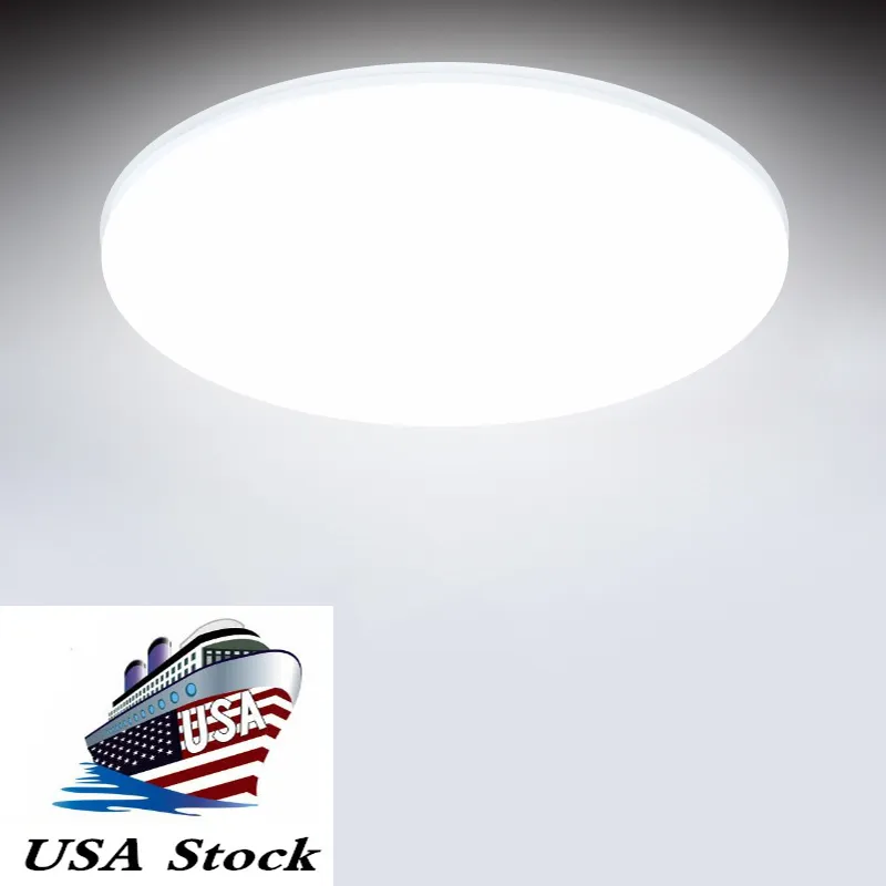 Stock en EE. UU. 18W 3000k 5000k Montaje en superficie Flush Ultra Thin LED Lámpara de luz de techo Lampada Panel de luz LED para dormitorio Baño