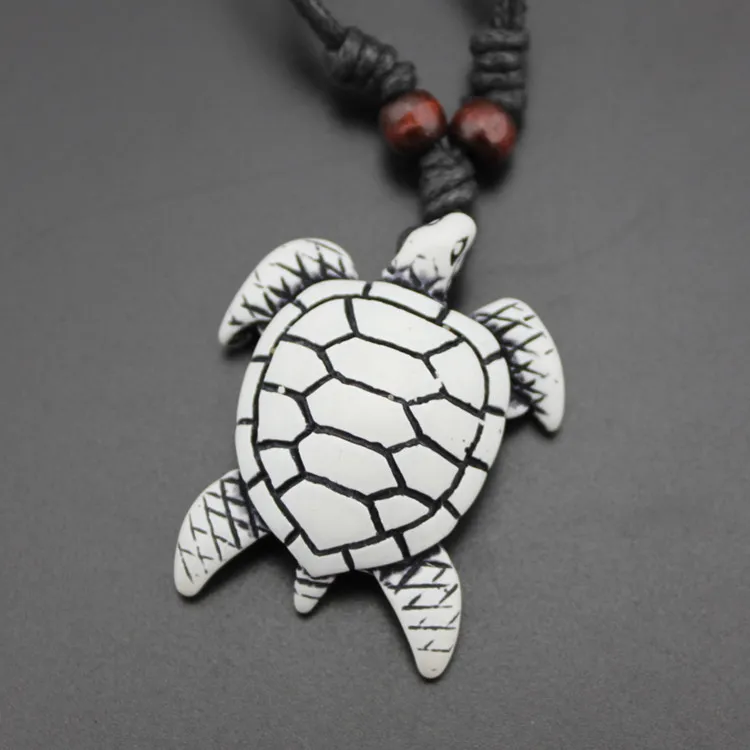 1pc Fashionable & Vintage Bone Powder & Synthetic Turtle Pendant Necklace  With Adjustable String, Suitable For Daily Wear | SHEIN USA