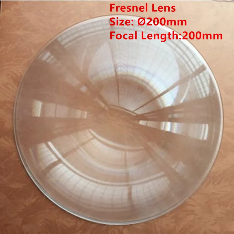 Plastic PMMA Fresnel Lens 200mm Focal Length 200mm Solar Focusing