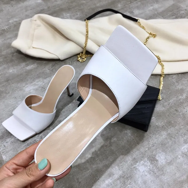 Luxury Women Designer Flip Flop nappa dream Square toe Sandal stretch sandals ladies Luxury casual Slippers Wedding Woman high heels