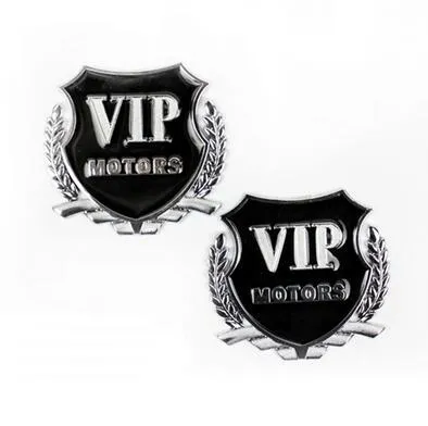 3D VIP MOTORS Logo Metal Car Chrome Emblem Badge Decal Door Window Body  Auto Decor DIY Sticker Car Decoration Styling