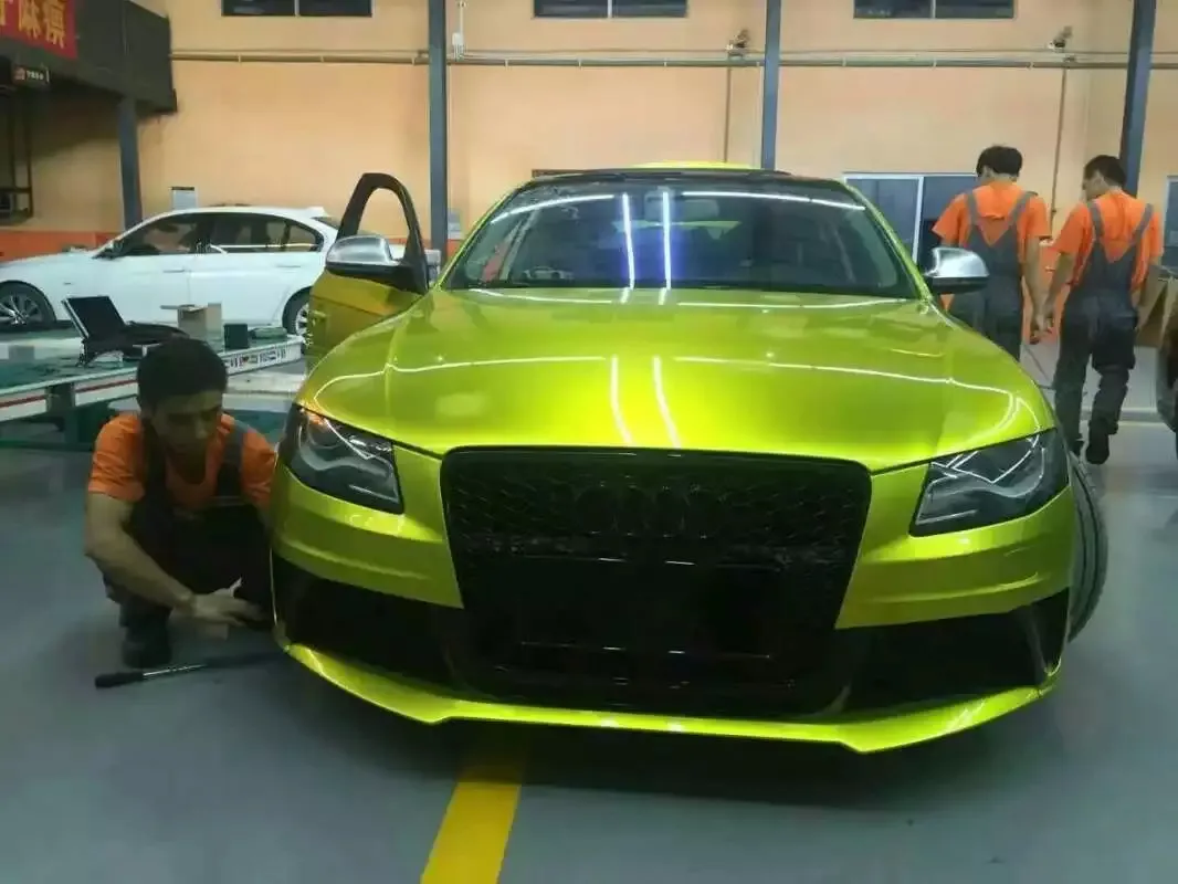 Metal Glossy Lime Green Vinyl Lime Green Vinyl Wrap Air Bubble Free