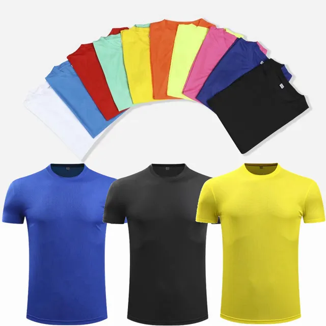 Custom Design Logo 100% Polyester Goedkope Tshirt DryFit T-shirt Promotionele T-shirt als gratis Gift 50pcs / Partij