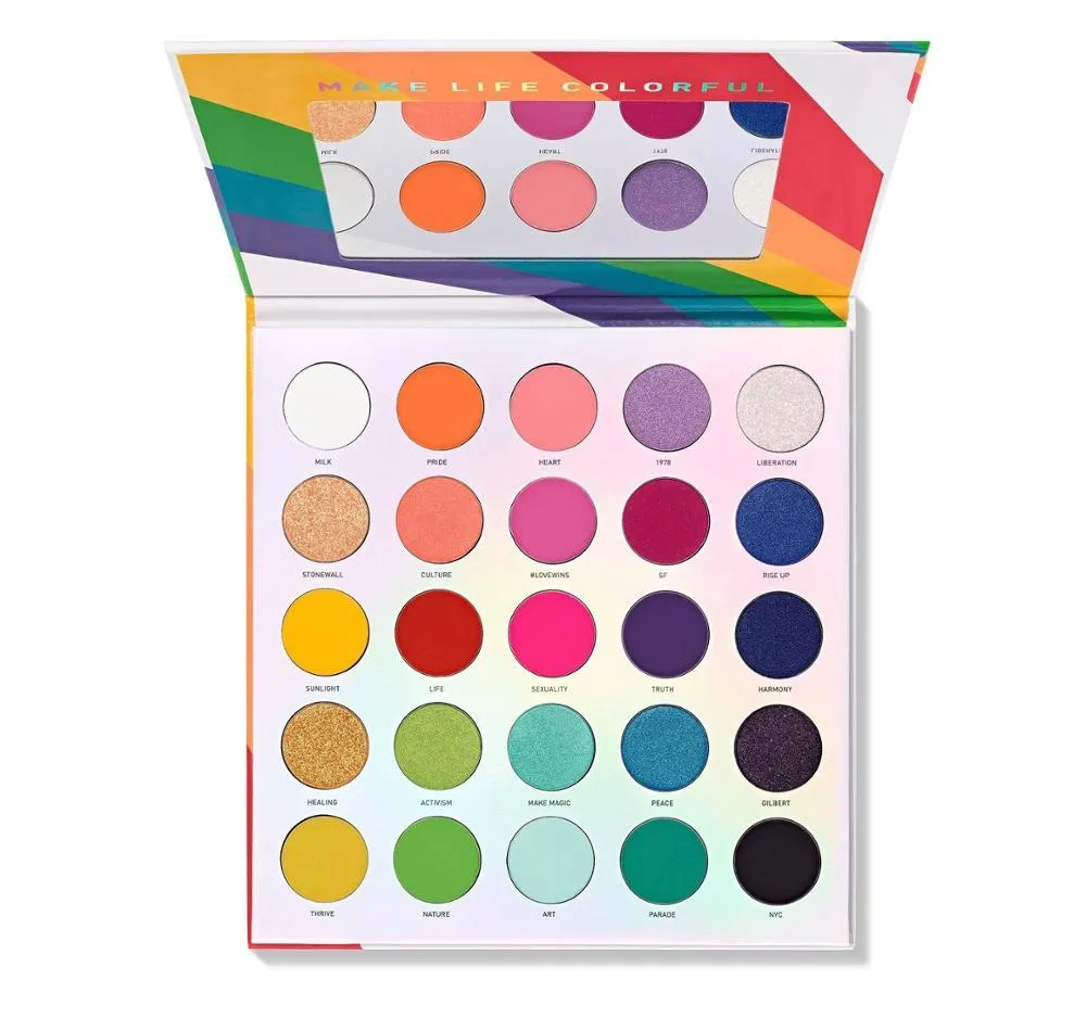 Hot Charles 25L Colori LGBT Cosmetic Live In Color Eyeshadow Palette Matte Glitter Eye Shadow Makeup Pallete Maquillaje