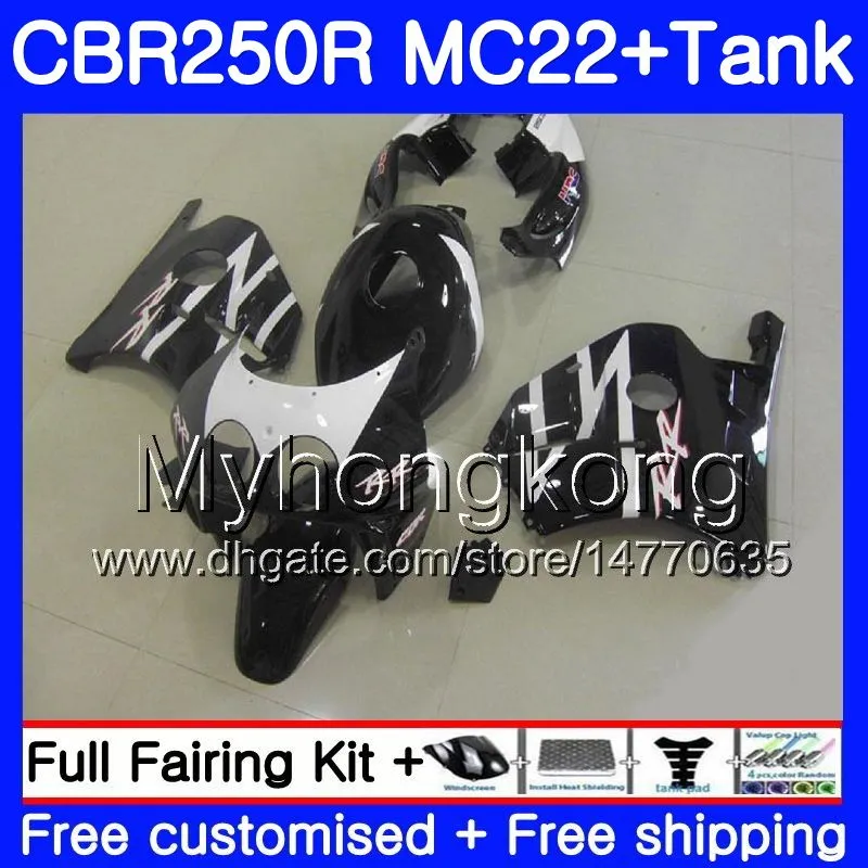 혼다 CBR 250RR CBR250RR 용 주입 공장 검정 + 탱크 90 91 92 93 94 263HM.19 MC22 CBR 250 CBR250 RR 1990 1991 1992 1993 1994 페어링