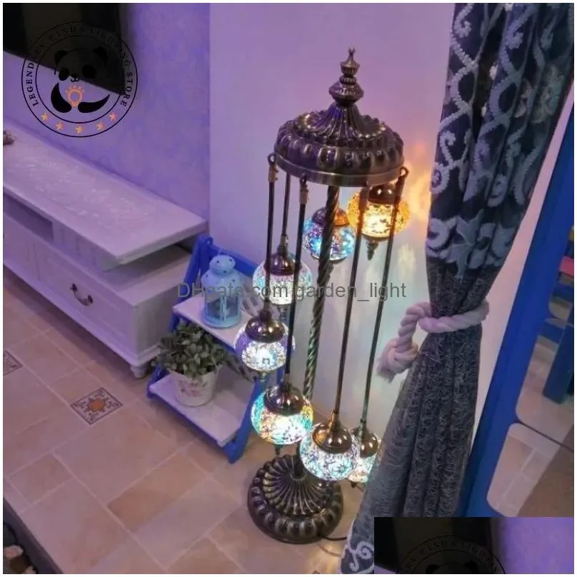 Exotic Vintage Retro Glazed Glass Floor Lamp Stand Only For Living Room Loft Studio Cafe Designer LED Decorative Lamp With Vertical Table Design E14 From Garden light 197.49 DHgate.Com