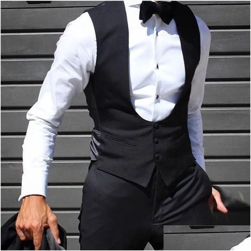 Black Slim Fit Black Tuxedo Vest For Groom Tuxedo Solid Color Waistcoat For Male Fashion Drop Delivery Apparel Clothing 210923 From Cuyaqj 57.39 DHgate.Com