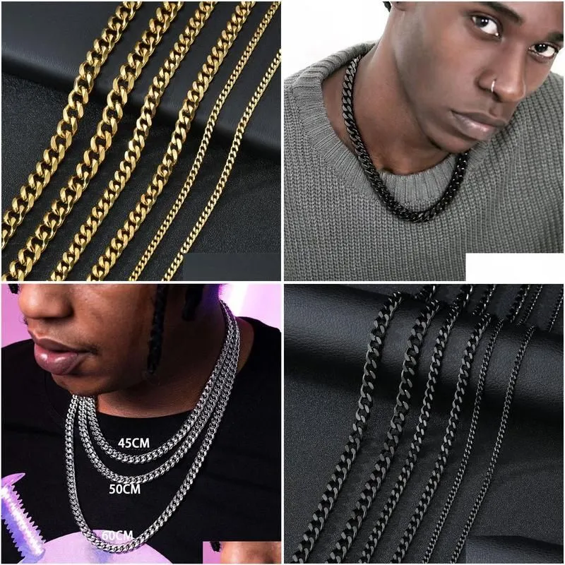 Stainless Steel Cuban Link Necklace For Men And Women Black Gold Chain Choker With Solid Strongest Metal On Earth Hip Hop Jewelry M.5mm Drop By Otgya From Cyigxa 4.71 DHgate.Com