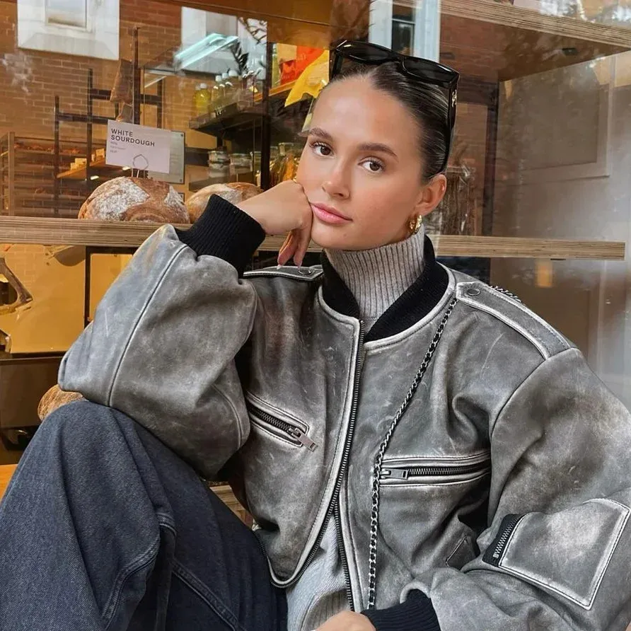 Abrigo Ligero Casual Cremallera Chaqueta Bomber Para Mujer Corto Blouson Casual Piloto Manga Larga Abrigo Ligero Cremallera Sólido Sudadera Chaqueta Entretiempo Mujer