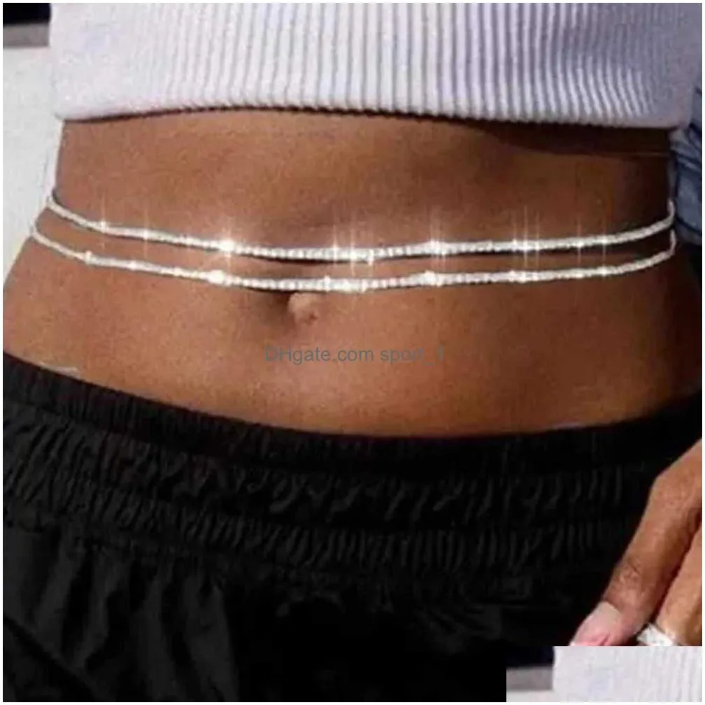 Belly Chains Stonefans Decor Waist Chain for Women s 2024 Layered Rhinestone Y2K Jewelry