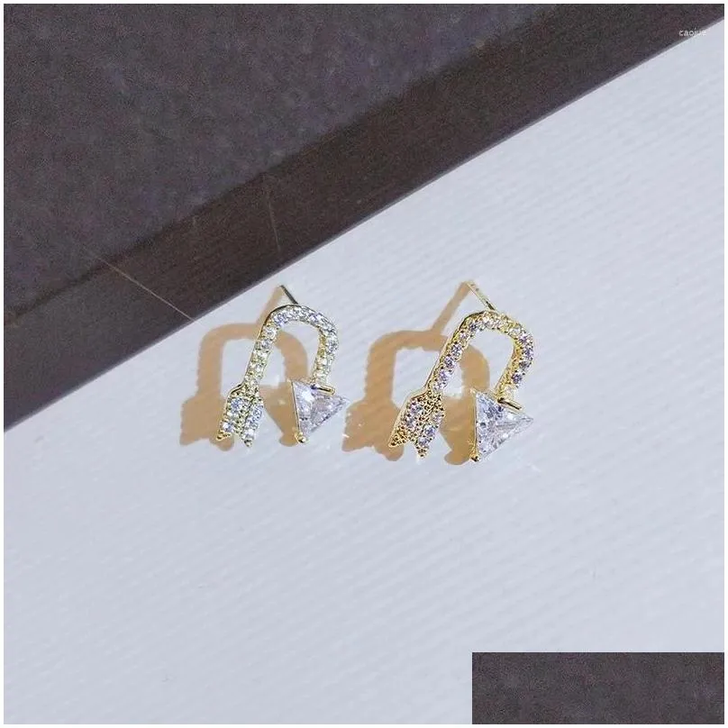 Stud Earrings Bohemia DIWENFU 14K Gold Jewelry FL Cut Diamond Earring For Women Aretes De Plata Ley 925 Mujer Silver Orecchini