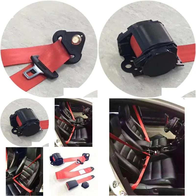 Safety Belts & Accessories Safety Belts Accessories Red Car Seat Belt Extender Extension Buckle Adujstable Shoder Seatbelt For 1Piece Dhrbj