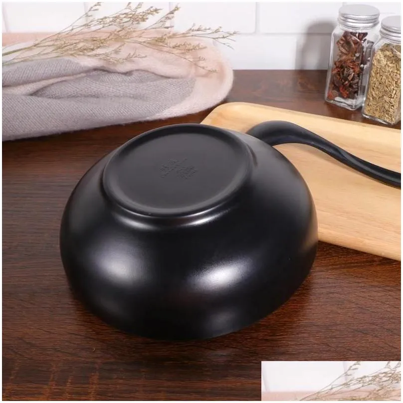 Dinnerware Sets A5 Melamine Tableware Bowl Japanese Style Ramen Black Porcelain Imitation Noodle Container For Home (Only 1pc)