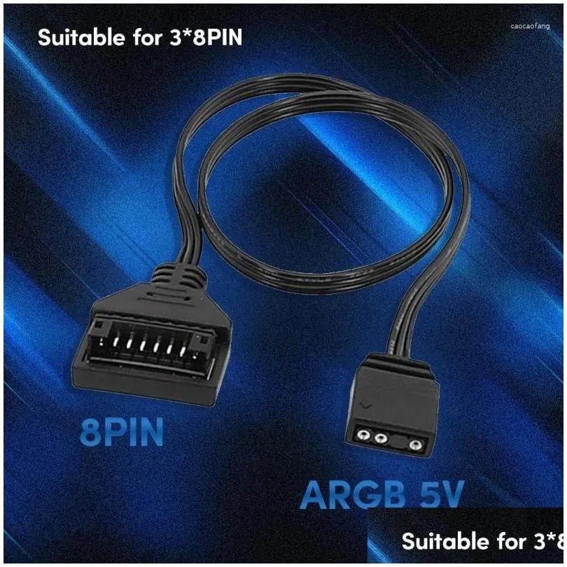 Computer Cables ARGB Adapter Cable 5V 3pin To 8Pin/6Pin Male Enhances Your Lighting Solution 30cm Long Replacement