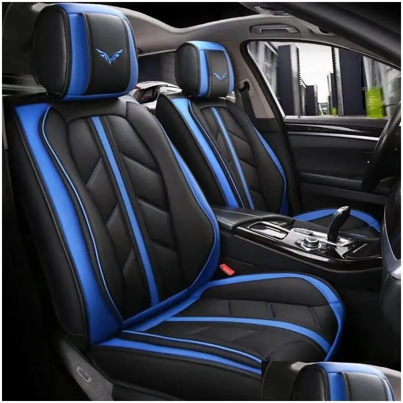Car Seat Covers High Quality PU Leather Cushion Front And Rear Split Bench Protection Universal Fit For Auto Truck Van SUV