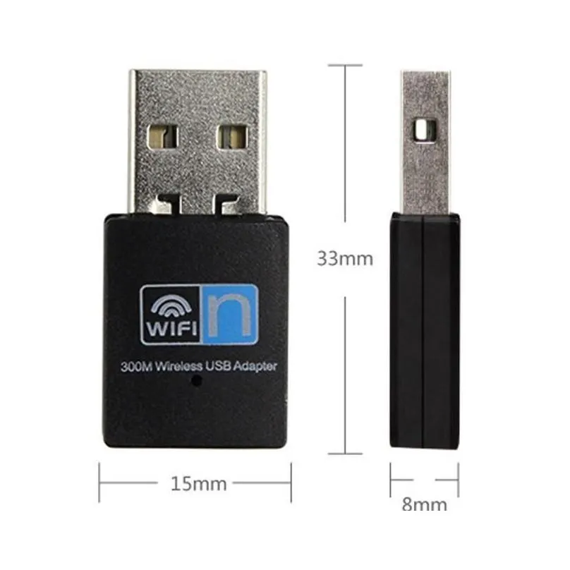 2023 Mini 300M USB2.0 RTL8192 Wifi donge adapter Wireless Network Card 802.11 n/g/b LAN with pacakge