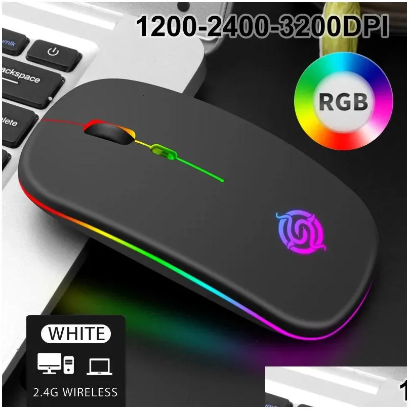 Mice Mice 2.4G Wireless Mouse RGB Light Honeycomb Gaming Mouse Rechargeable USB Desktop PC Computers Aouse Laptop Mice Gamer Cute