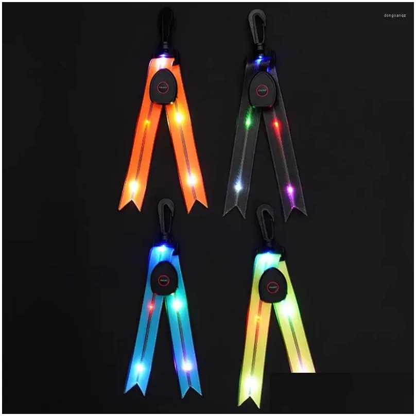 Outdoor Bags PVC Reflector Pendant USB Rechargeable LED Keychain Waterproof Multifunction For Walking Running Cycling