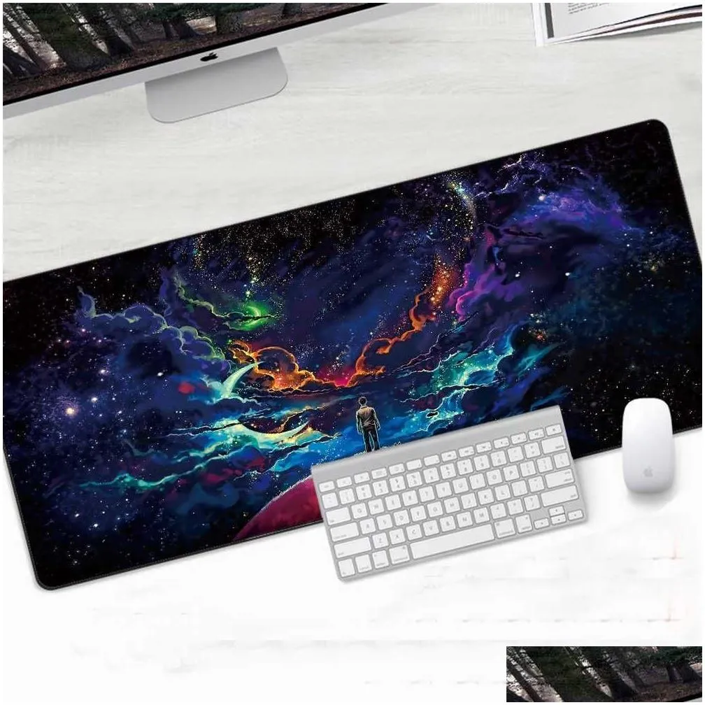 Rests Mouse Pads Wrist 900x400mm Space Galaxy Rubber Mat Gaming Keyboard Mousepad Game Mouse Pad for Office Computer Desk Gaming