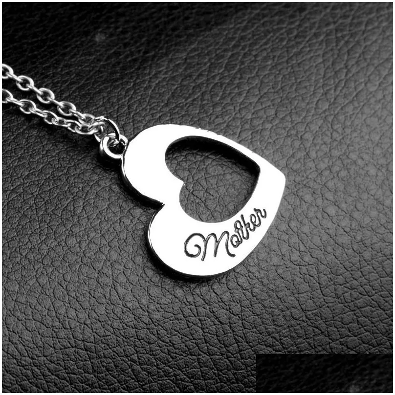 Pendant Necklaces Fashion Heart Pendant Necklace Mother And Daughter Splicing Double Hearts Pendants Chain Necklaces Jewelry Drop Ship Dhp1P