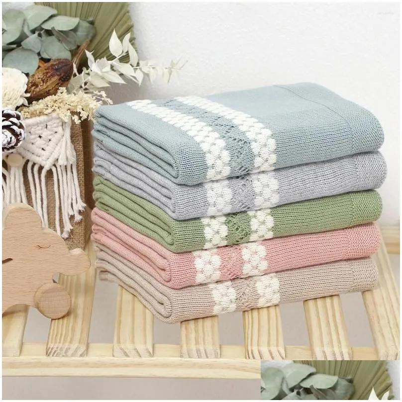 Blankets Born Baby Birth Knit Blanket Stuff For Infant Summer Male Stroller Cover Super Soft Bath Towel Room Throw Kid Bedding Swaddle