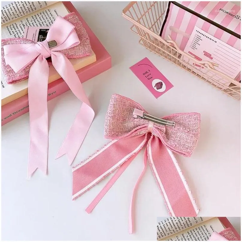 Hair Accessories Kids Big Bow Flower Hairpin Cute Girl Wrapping Cloth Does Not Hurt Duckbill Clip Baby
