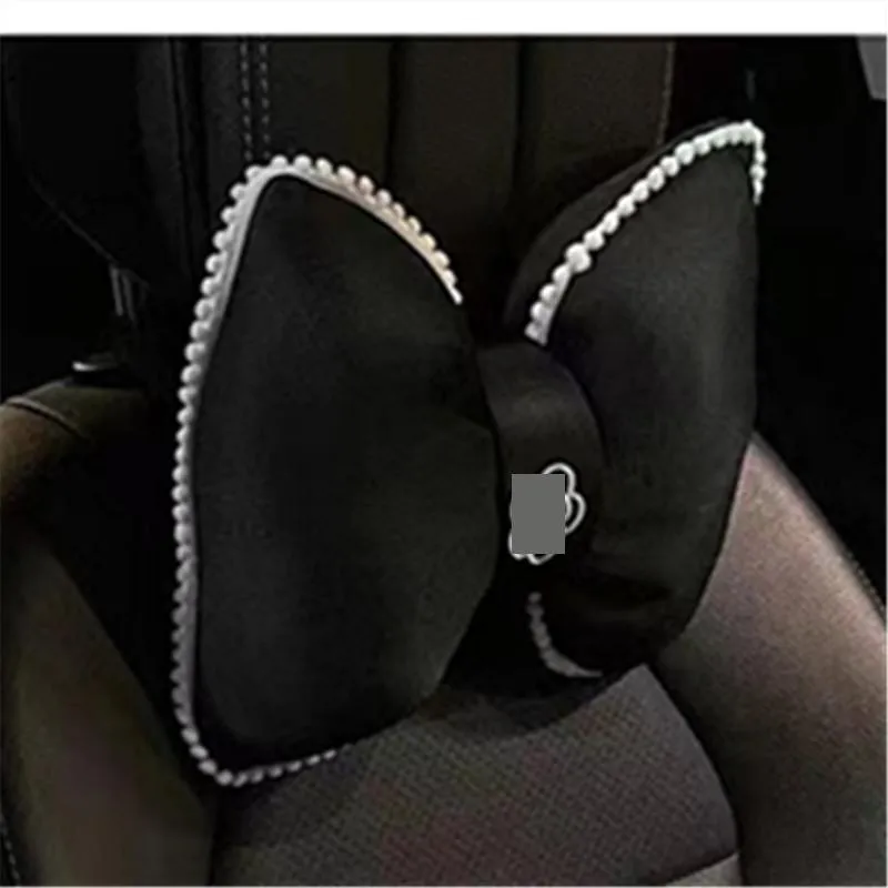 four seasons general camellia bow car head pillow waist support car plush pillow neck pillow automotive supplies