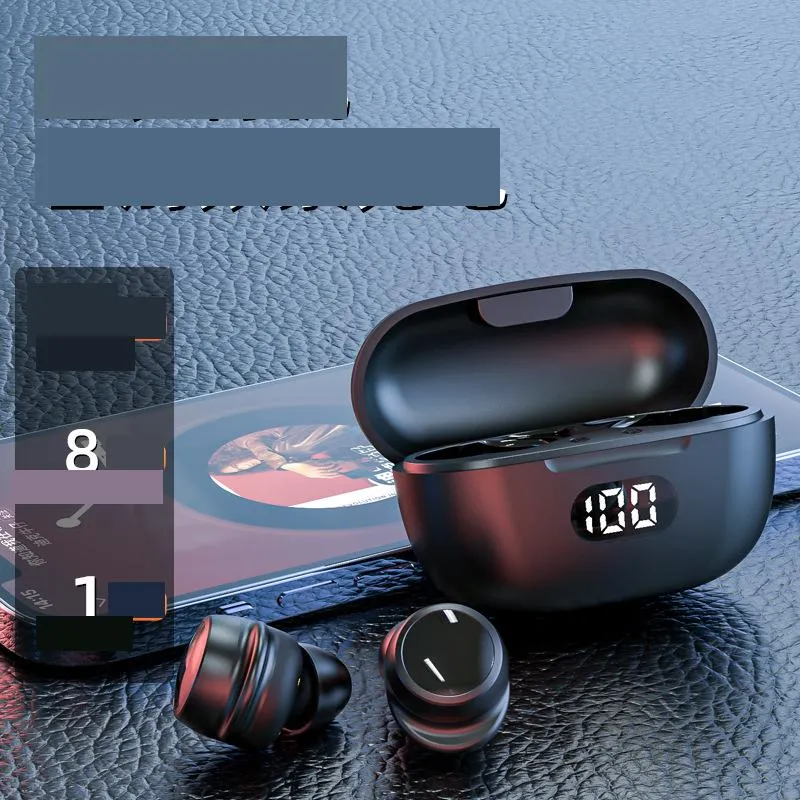 tws wireless bluetooth headphones mini digital display hifi sports in-ear noise-cancelling wireless headphones