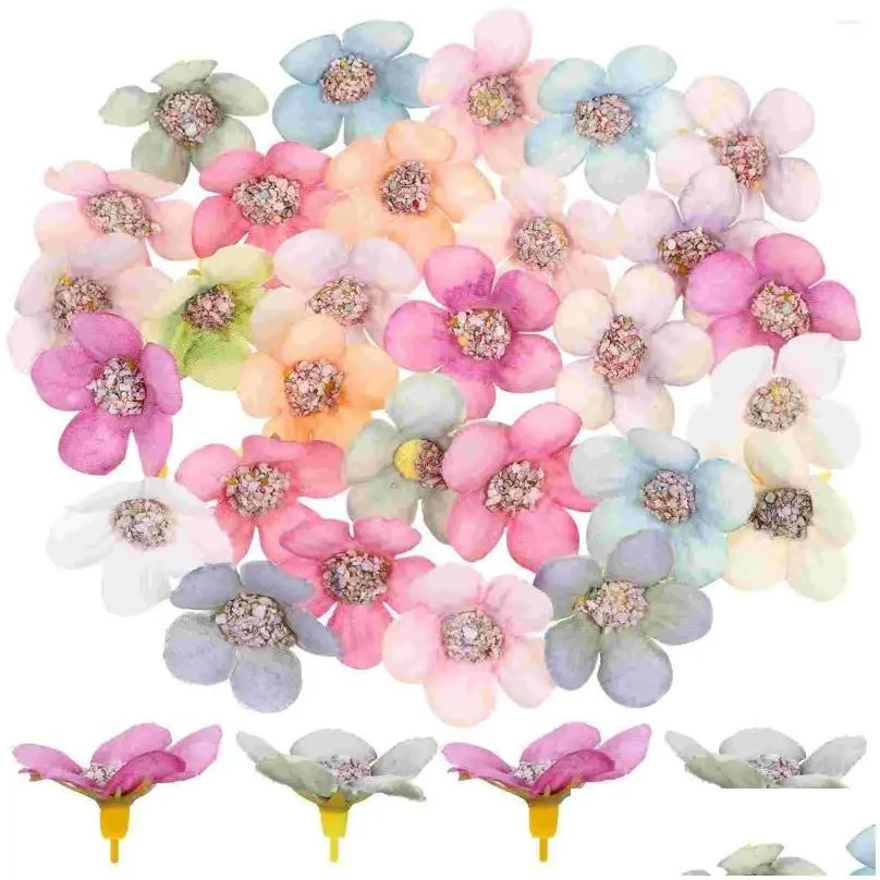 Decorative Flowers 50 Pcs The Artificial Bride Boho Wreath Scrapbooking Craft Daisy Silk Small Fake