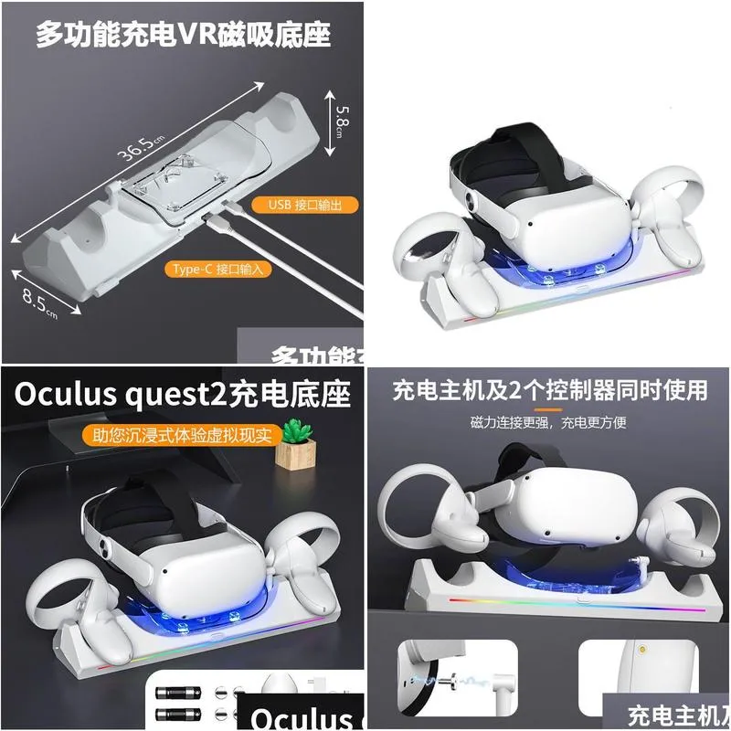 smart glasses dok pengisi daya untuk oculus quest 2 set dasar dudukan stasiun pengendali gagang headset kacamata vr aksesori meta quest2