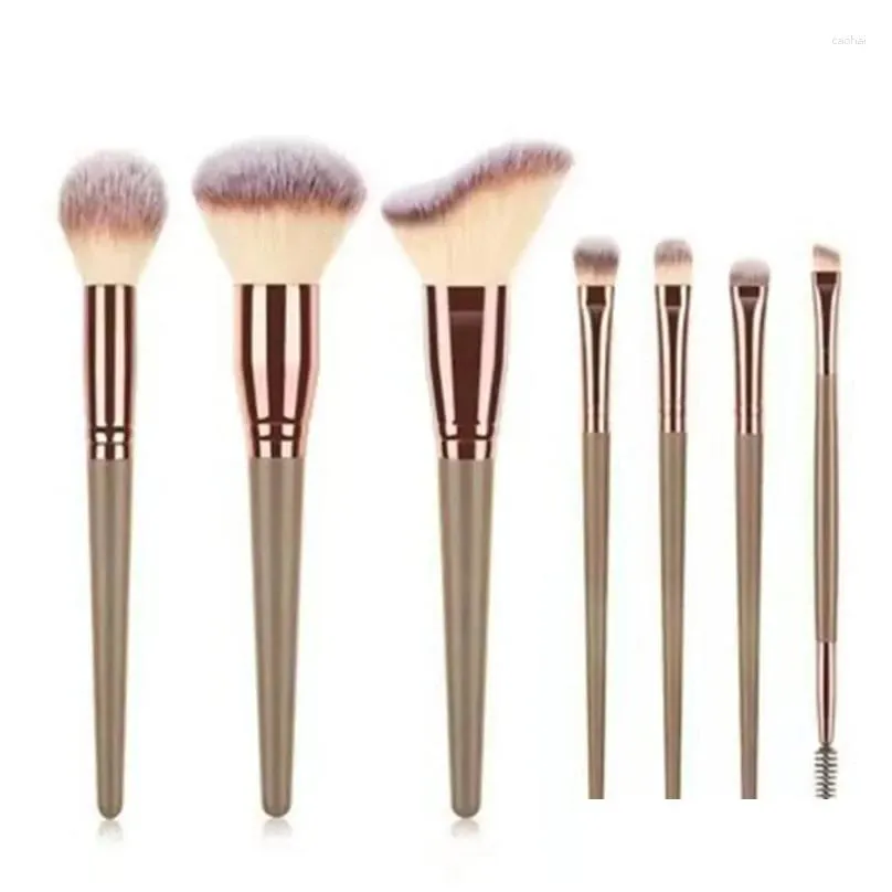 Makeup Brushes 15Pcs Champagne Gold Brush Set Foundation Eyebrow Full